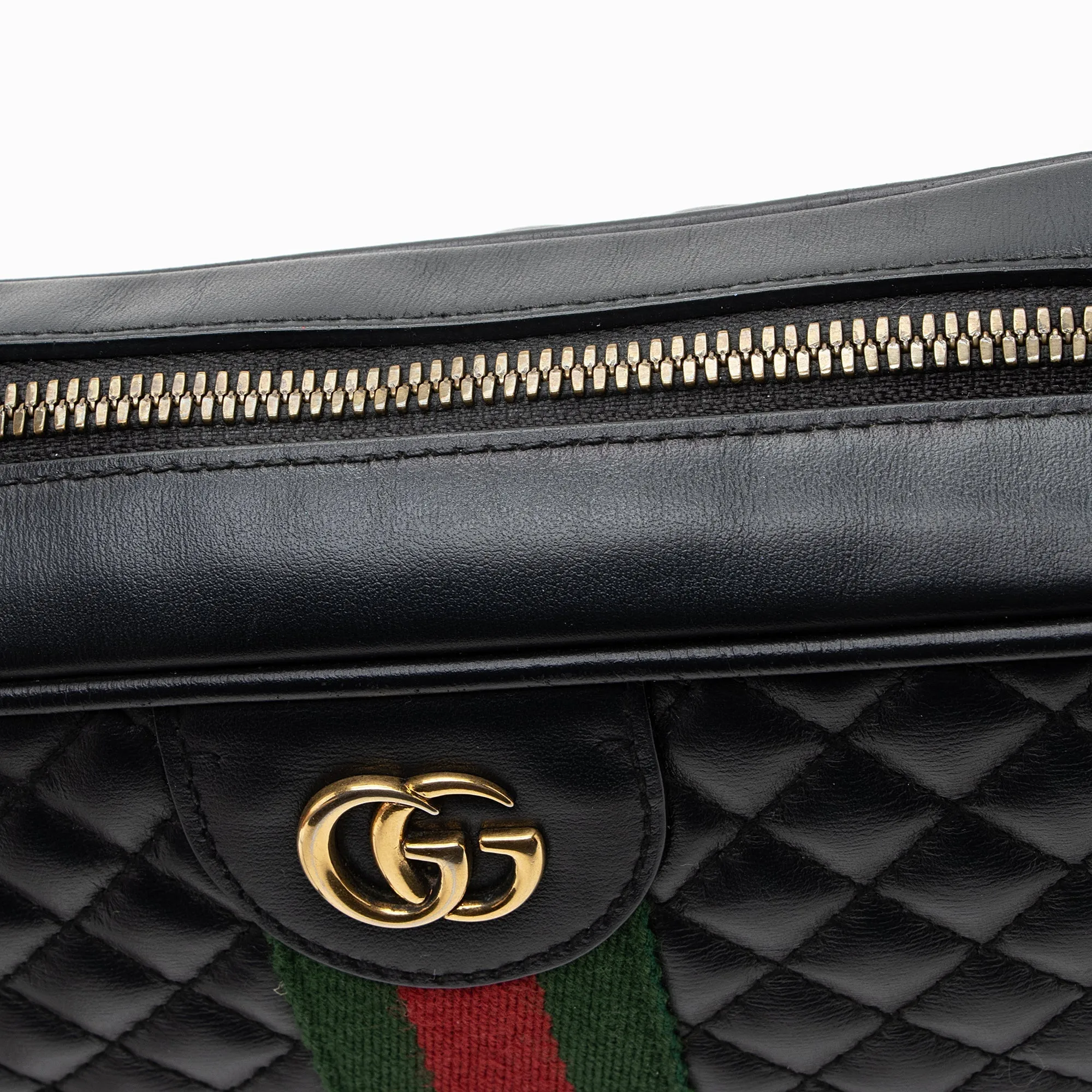 Gucci Quilted Leather Web Trapuntata Small Shoulder Bag - FINAL Sale (SHF-22403)
