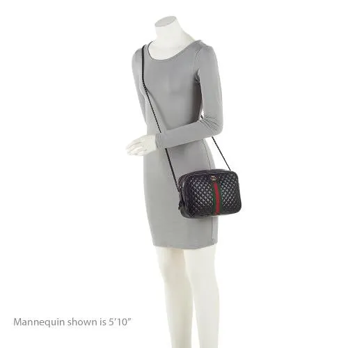 Gucci Quilted Leather Web Trapuntata Small Shoulder Bag - FINAL Sale (SHF-22403)
