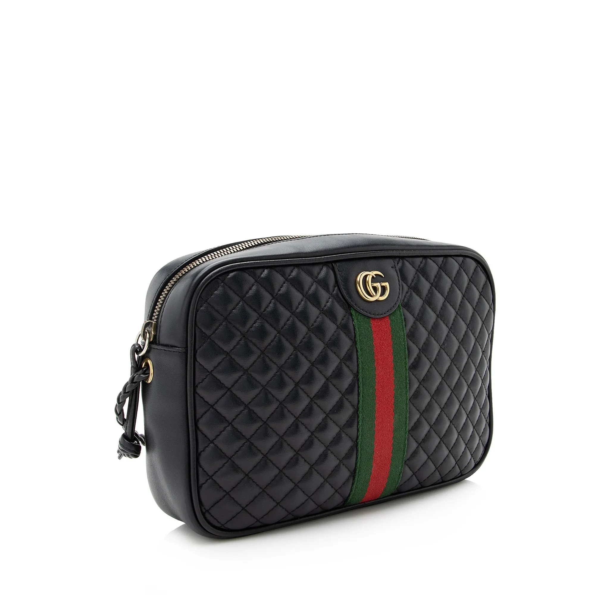 Gucci Quilted Leather Web Trapuntata Small Shoulder Bag - FINAL Sale (SHF-22403)