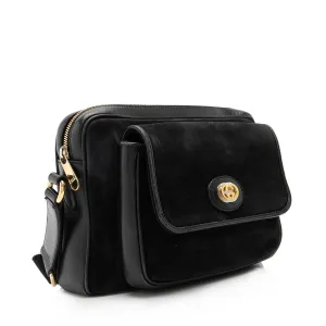 Gucci Suede Interlocking G Morpheus Messenger Bag (SHF-23645)
