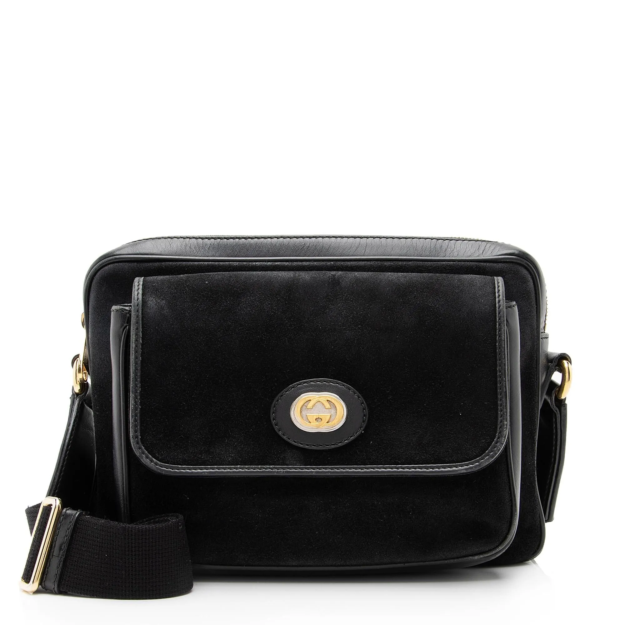Gucci Suede Interlocking G Morpheus Messenger Bag (SHF-23645)