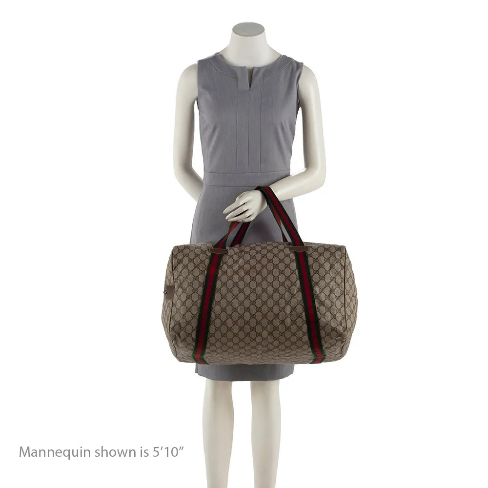 Gucci Vintage GG Plus Web Duffel Bag (SHF-18688)