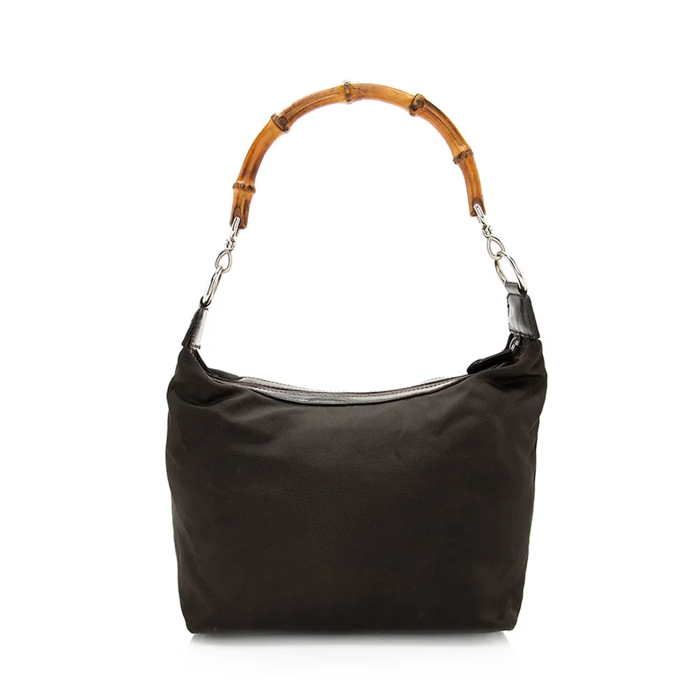 Gucci Vintage Nylon Bamboo Shoulder Bag - FINAL SALE (SHF-19746)