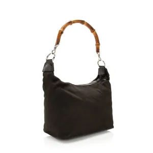 Gucci Vintage Nylon Bamboo Shoulder Bag - FINAL SALE (SHF-19746)