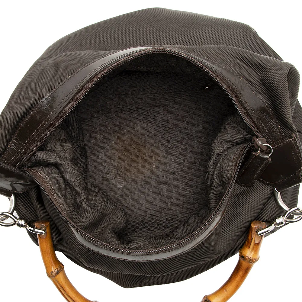 Gucci Vintage Nylon Bamboo Shoulder Bag - FINAL SALE (SHF-19746)