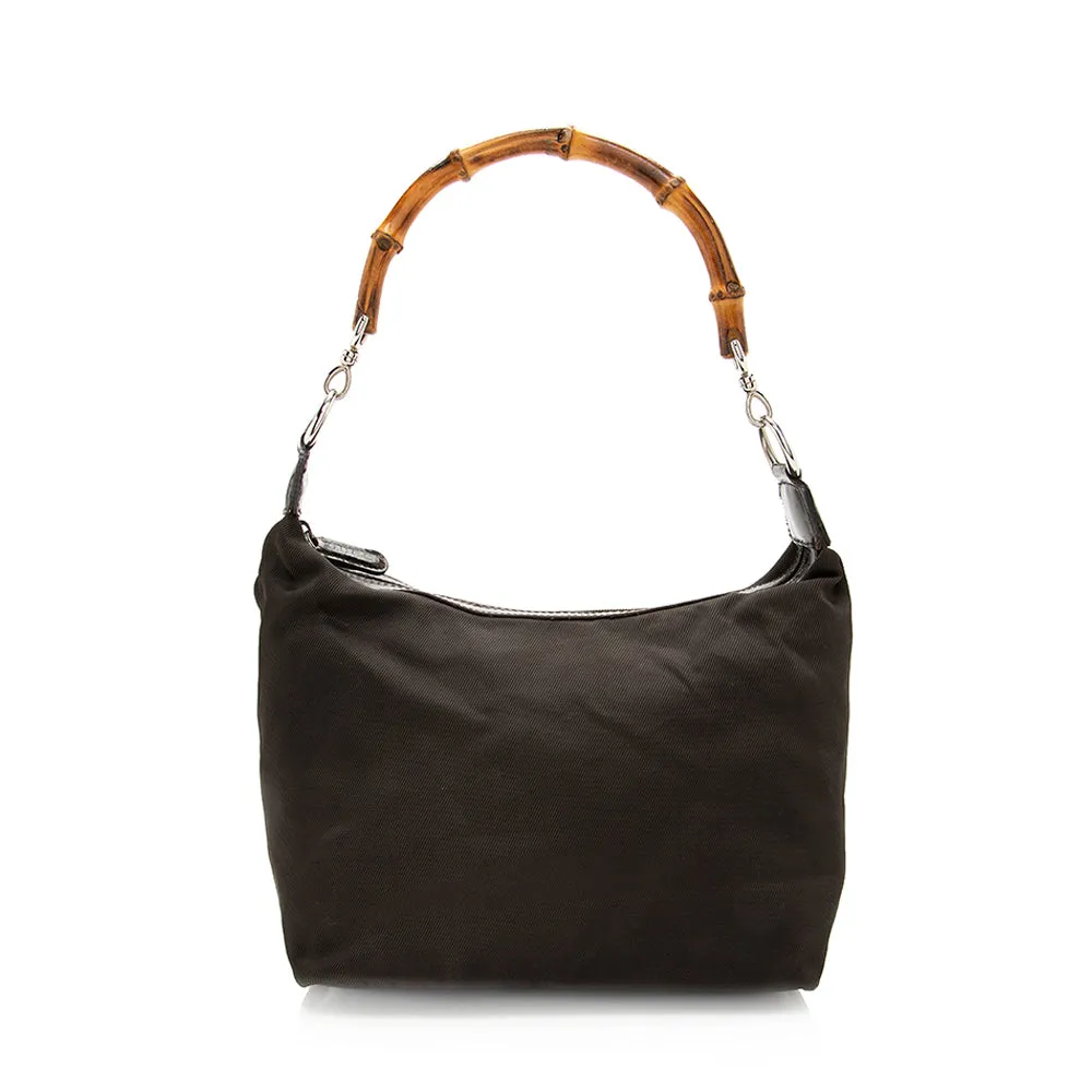 Gucci Vintage Nylon Bamboo Shoulder Bag - FINAL SALE (SHF-19746)