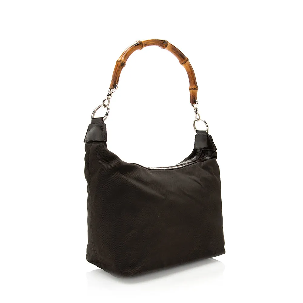 Gucci Vintage Nylon Bamboo Shoulder Bag - FINAL SALE (SHF-19746)