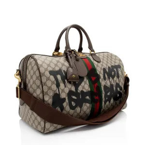 Gucci x Balenciaga GG Supreme The Hacker Project Graffiti Duffle Bag (SHF-qGpKTv)
