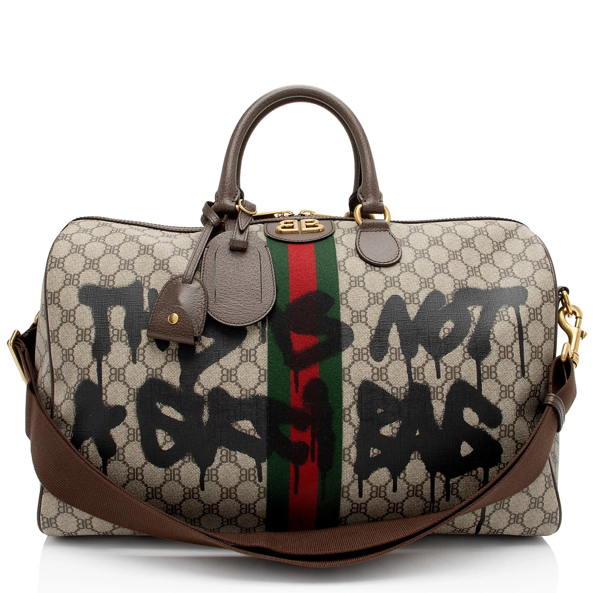 Gucci x Balenciaga GG Supreme The Hacker Project Graffiti Duffle Bag (SHF-qGpKTv)