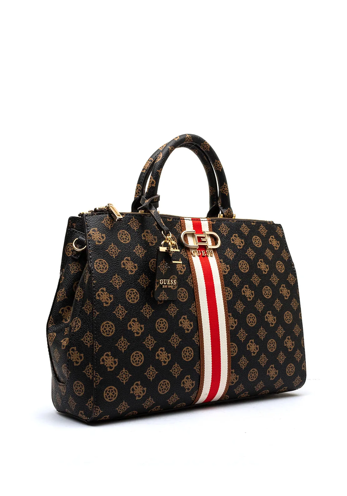 Guess Nelka 4G Peony Front Stripe Grab Bag, Mocha