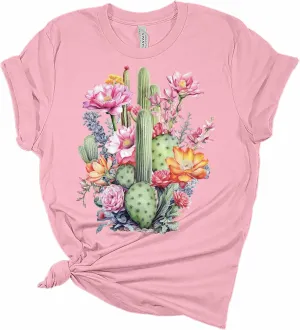 GyftWear Womens Western Shirts Casual Desert Cactus Tshirts Cute Country Short Sleeve Graphic Tees Plus Size Tops for Women