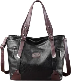 Handbags and Purses for Women Vegan Leather Tote Bag with Compartments Womens Shoulder Crossbody Satchel Work Bags