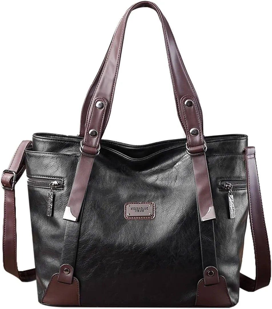 Handbags and Purses for Women Vegan Leather Tote Bag with Compartments Womens Shoulder Crossbody Satchel Work Bags