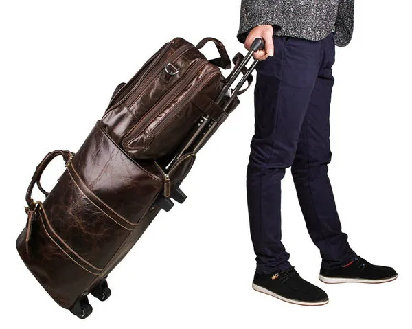 Handmade Top Leather Briefcase Large Shoulder Bags Men's Business Laptop Messenger Bag