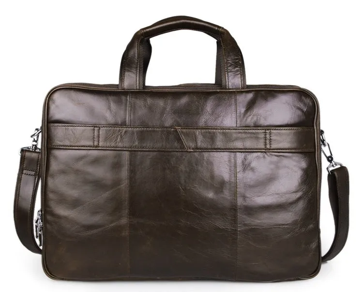 Handmade Top Leather Briefcase Large Shoulder Bags Men's Business Laptop Messenger Bag