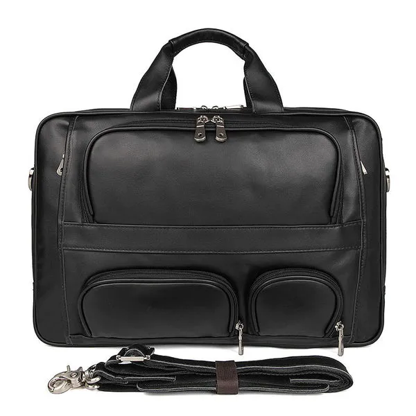 Handmade Top Leather Briefcase Large Shoulder Bags Men's Business Laptop Messenger Bag