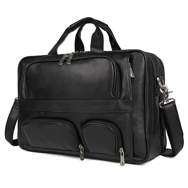 Handmade Top Leather Briefcase Large Shoulder Bags Men's Business Laptop Messenger Bag