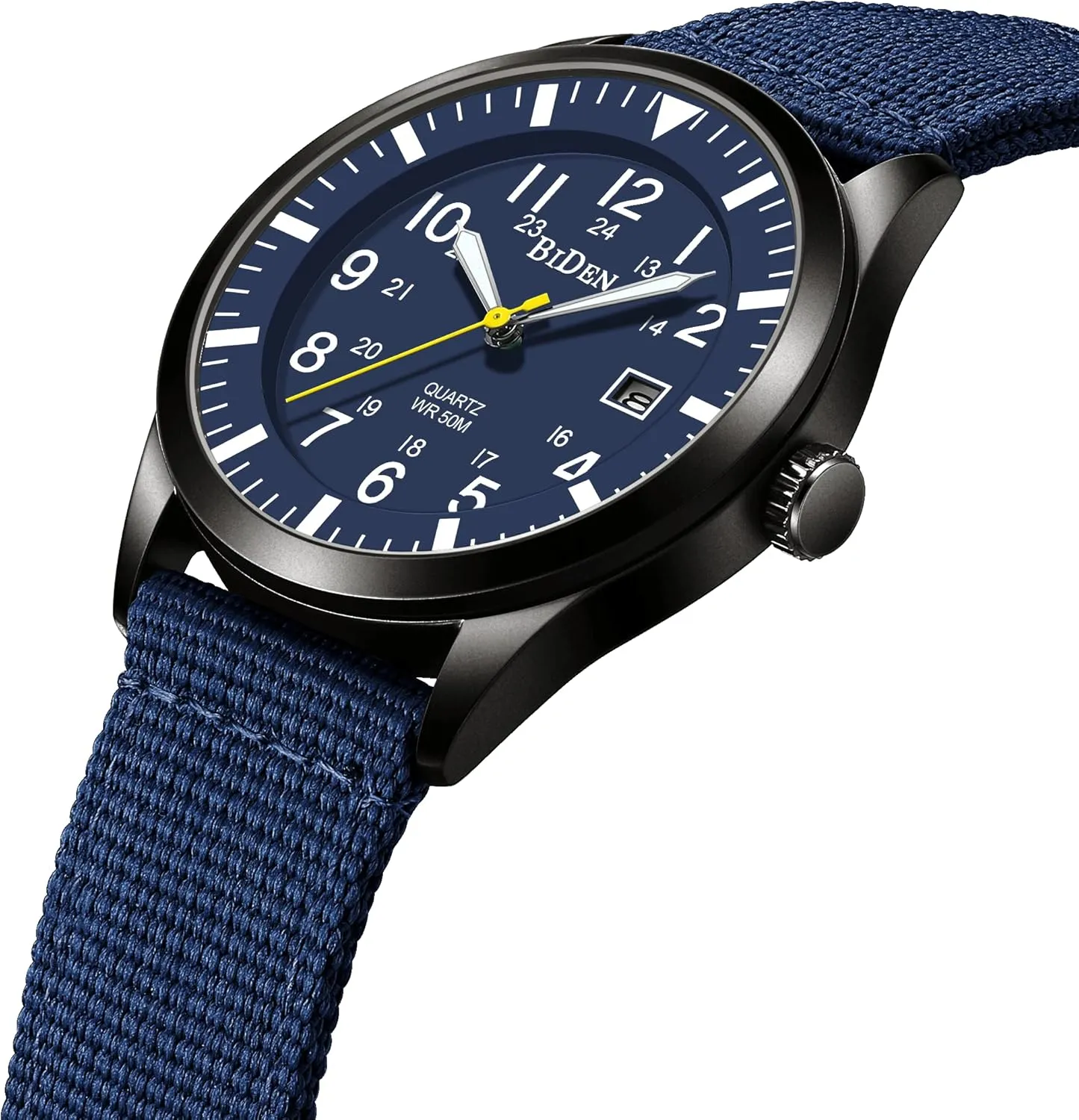 HANPOSH Mens Watches Military Army Analog Quartz Waterproof Wrist Watch for Men Date Display Nylon Tactical Field Sports Wristwatch