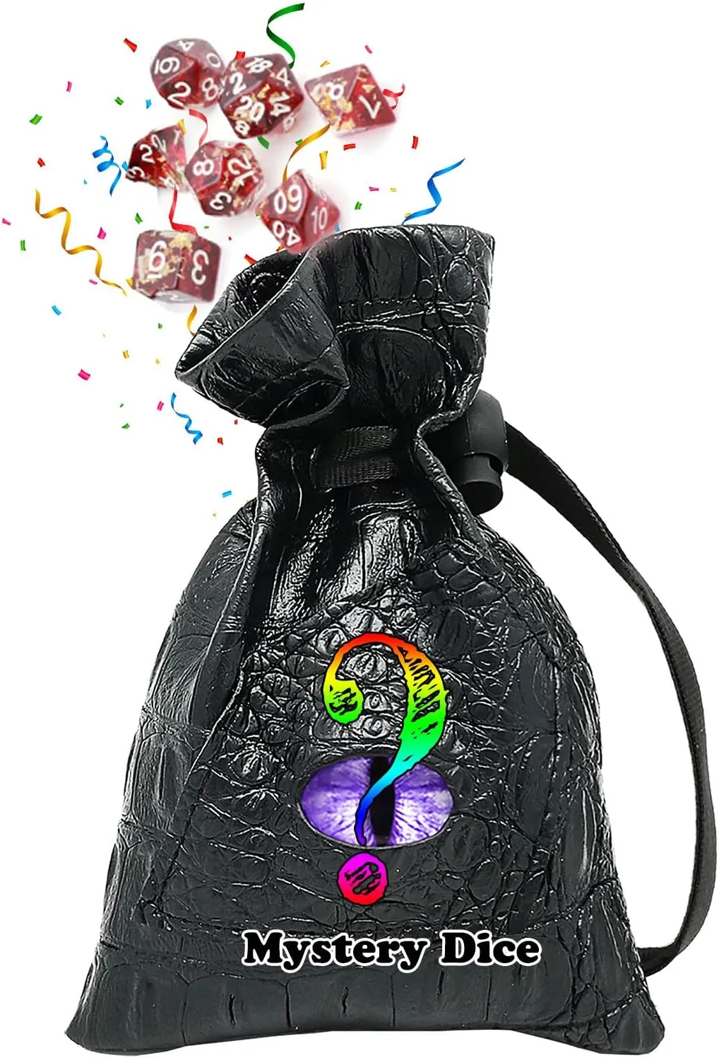 Haxtec Mystery Dice Set with Dragon Eye DND Dice Bag Polyhedral D&D Dice Pouch for Coins and Dungeons and Dragons Accessories DND Gift Stocking Stuffers
