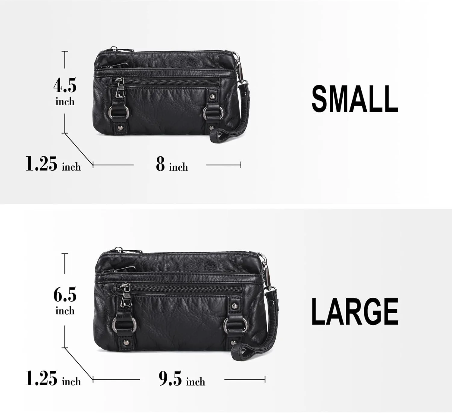 Haytijoe Triple Zip Crossbody Purses Small Crossbody Bags for Women Travel Cell Phone Purse Soft Leather Shoulder Handbags
