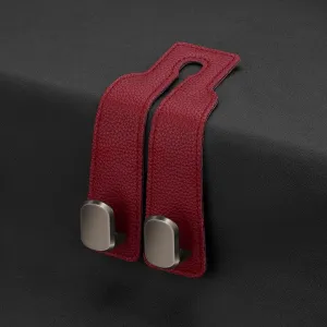 Headrest Hooks Car for Ford Equator 2021 2022 2023 2024 2025, Back Seat Headrest Hooks Leather Storage Organizer Interior Car Accessorie,2pcs Red