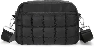 Herald Small Puffer Crossbody Bags for Women, Lightweight Nylon Quilted Shoulder Purse Handbag with Multiple Pockets