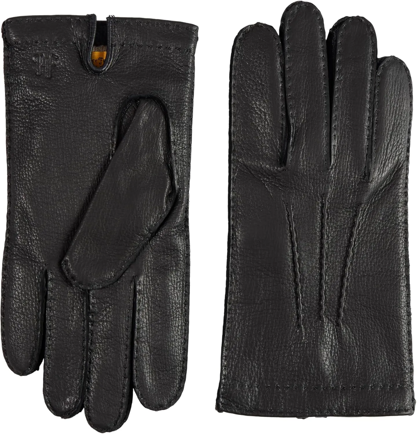 Hickey Freeman Men’s Leather & Cashmere Gloves – Hand Stitched 100% Leather & Italian Cashmere-Lined Winter Glove Pair
