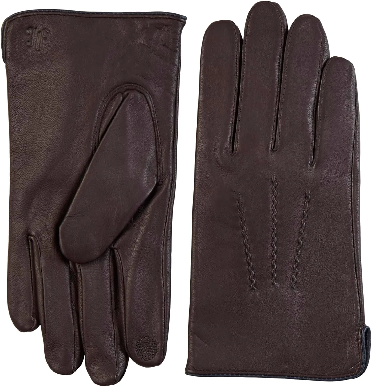 Hickey Freeman Men’s Leather & Cashmere Touch Screen Compatible Gloves