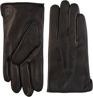 Hickey Freeman Men’s Leather & Cashmere Touch Screen Compatible Gloves