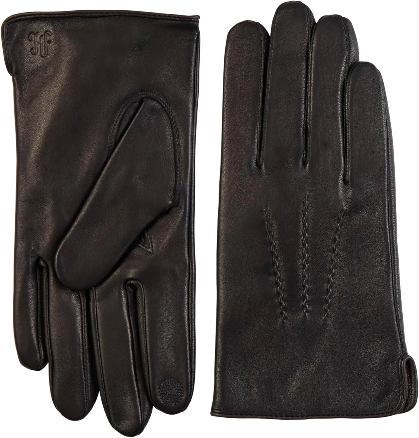Hickey Freeman Men’s Leather & Cashmere Touch Screen Compatible Gloves