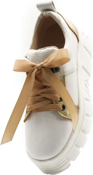 High Platform Sneakers 100% Natural Bovine Leather