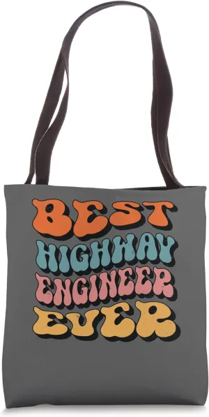 Highway Engineer, Retro Groovy Highway Engineer Squad Tote Bag