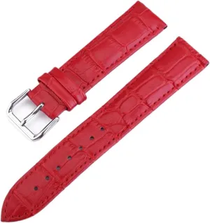 HMFang Colorful Genuine Leather Watchband Men Women 12 13 14 15 16 17 18 19 20 22 24mm Crocodile Pattern Waterproof Watch Strap Band