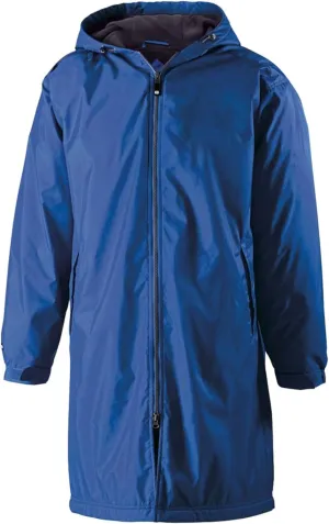 Holloway Men's Conquest Knee-Length Jacket – Warm-Up Wind/Water-Resistant Outerwear, Hooded & Adjustable Fit