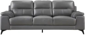 Homelegance 89" Leather Sofa, Dark Gray