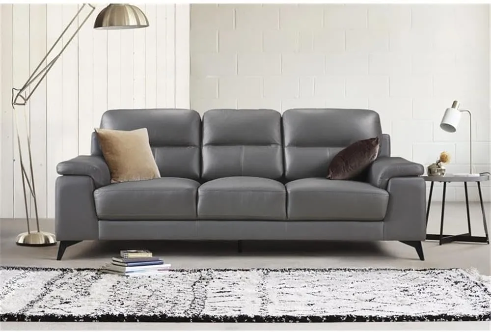 Homelegance 89" Leather Sofa, Dark Gray