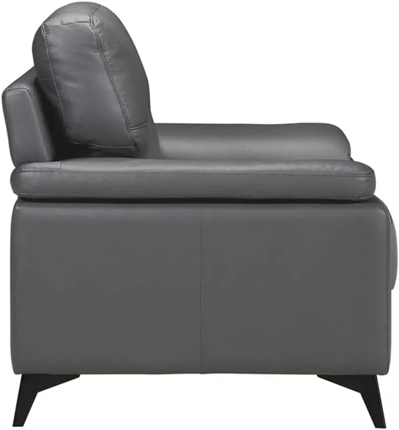 Homelegance 89" Leather Sofa, Dark Gray