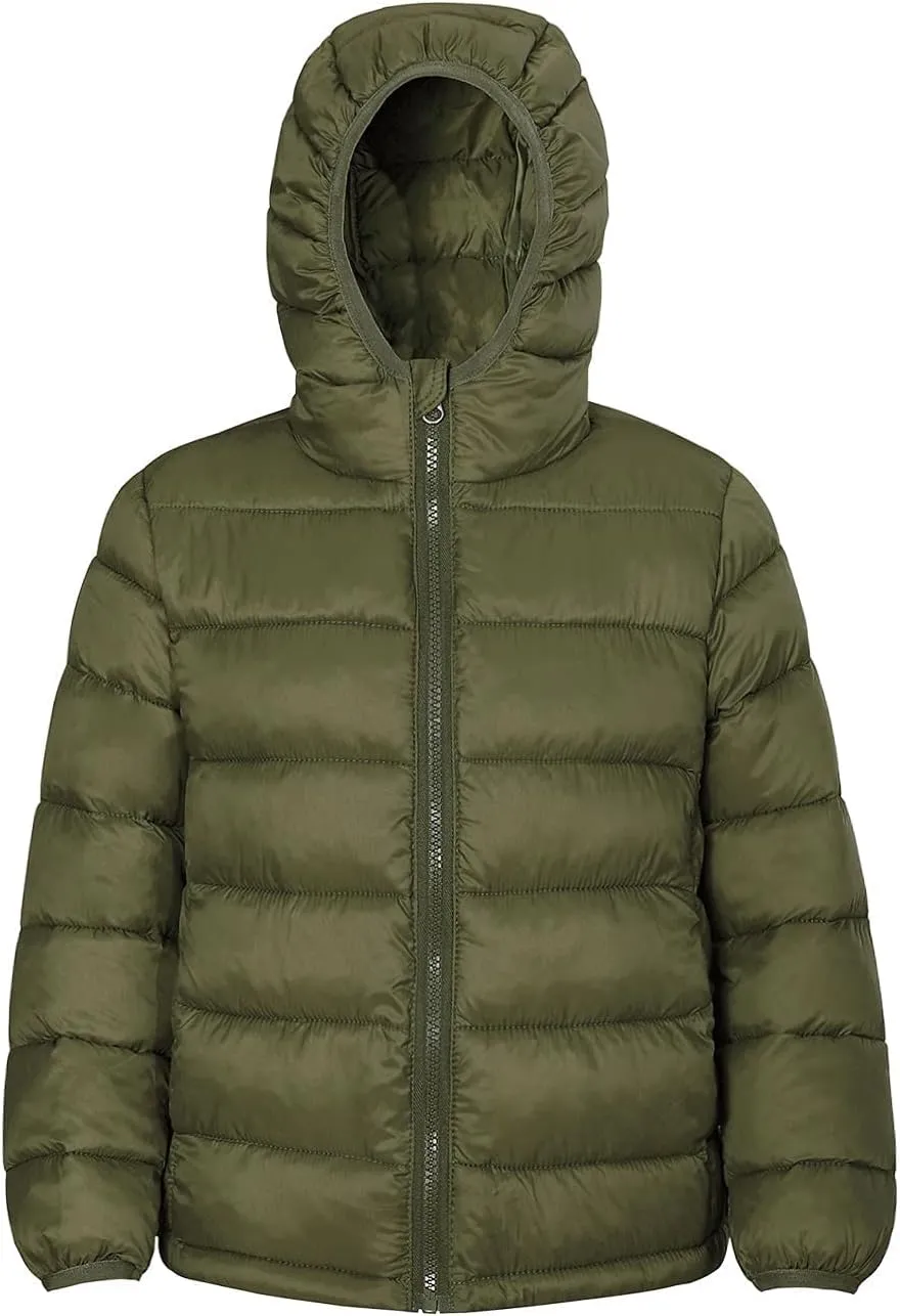 Hooded Puffer Jackets for Boys and Girls – Lightweight and Packable – Autumn and Winter Coat, Warm and Comfy