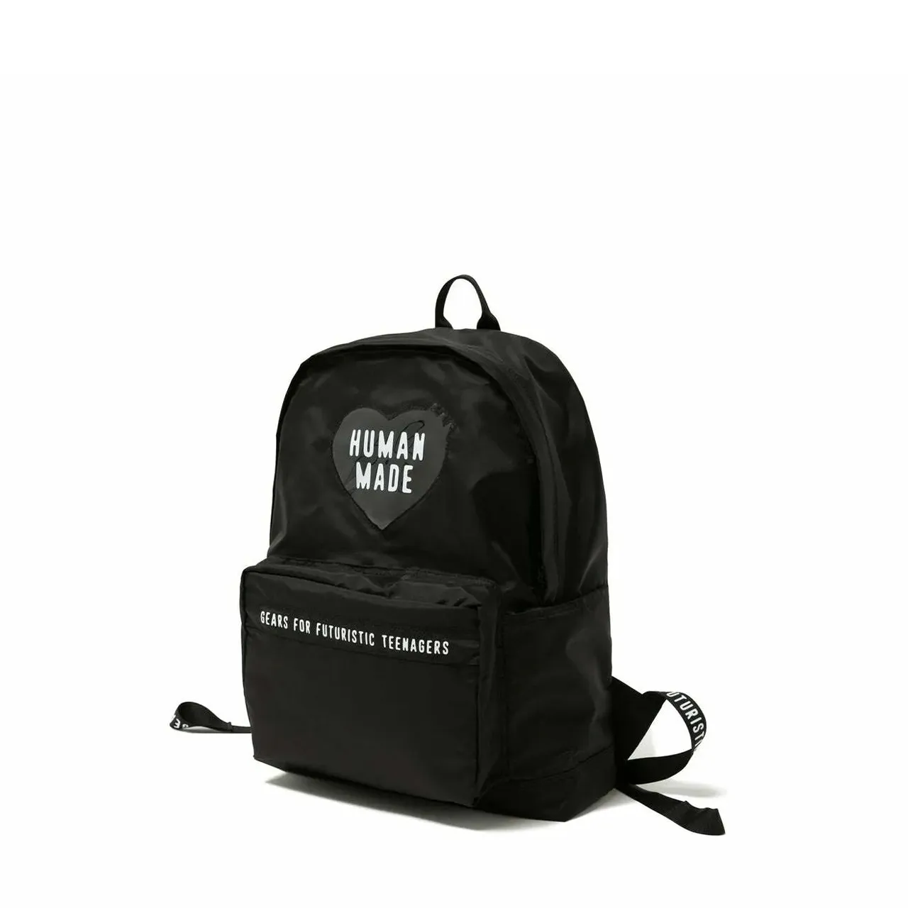 human made nylon heart backpack (black)