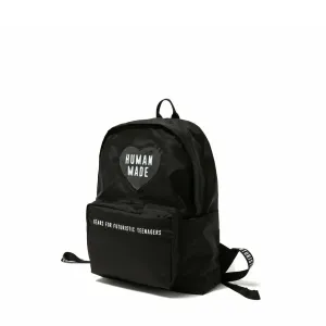 human made nylon heart backpack (black)