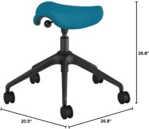 Humanscale Freedom Active Pony Stool with Horizon Ginkgo Fabric and Locking Casters (Standard Cylinder 5")