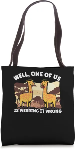Humorous Giraffe Bow Tie Debate Zookeeper Animal Lover Tote Bag