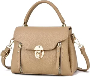 I IHAYNER Crossbody Bags for Women Fashion Vegan Leather Handbags for Women Top Handle Bags Trendy Designer Shoulder Bag Khaki