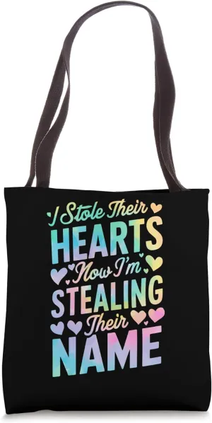 I Stole Their Hearts Tie Dye Funny Adoption Gotcha Day Tote Bag