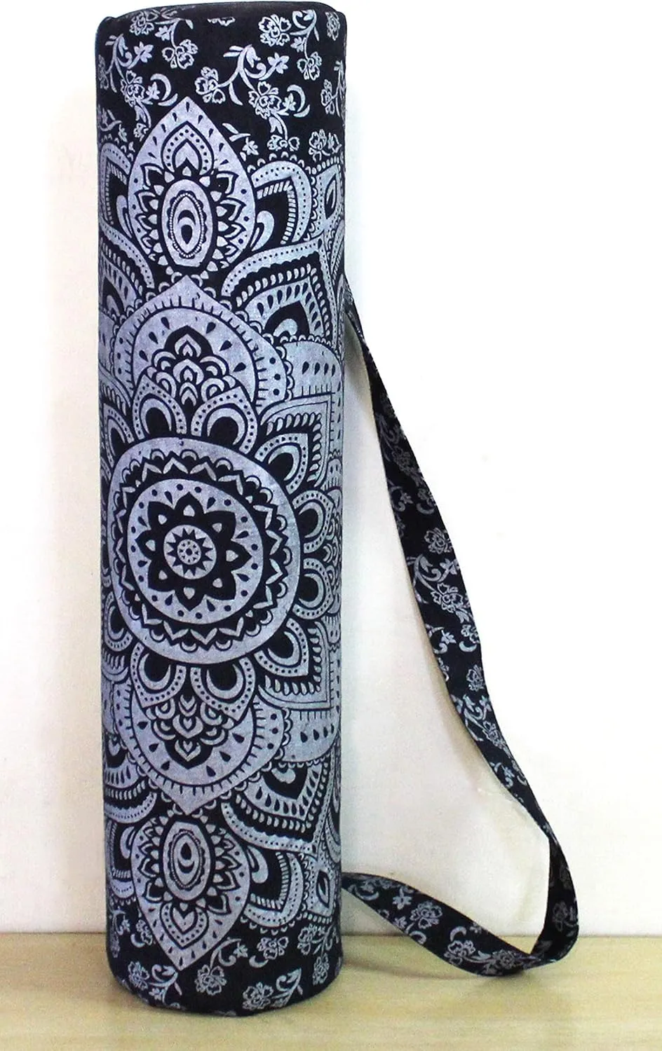 ICC Black Gold Mandala Full-Zip Exercise Yoga Mat Carry Bag Gym Beach Pilates Carrier Bags Hippie Mandala Indian Cotton Bag