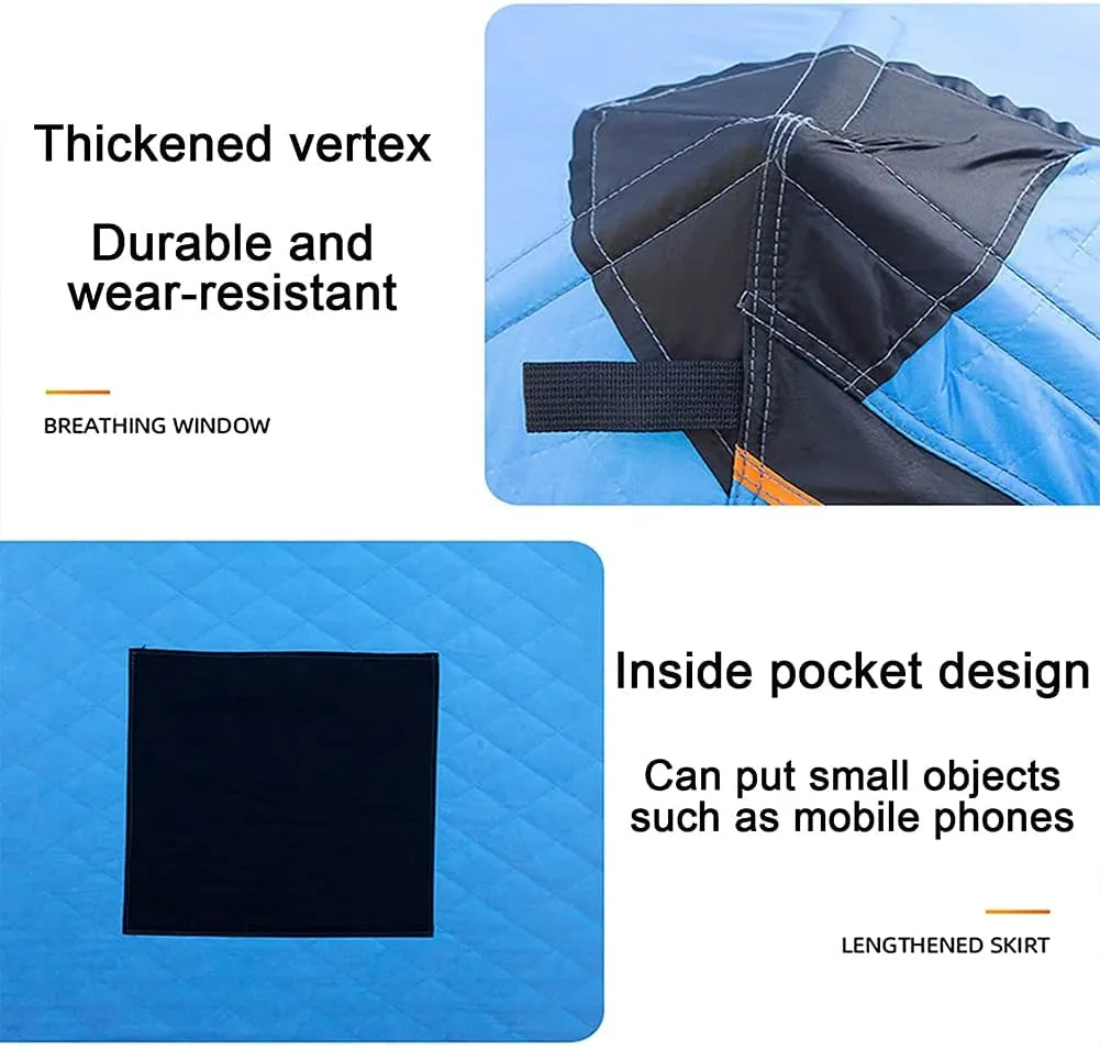 Ice Fishing Shelter 3-4 Person Portable Ice Fishing Tent with with Anchors, Tie Ropes, and Carrying Bag Winter Ice Shanty Tent for Outdoor Camping