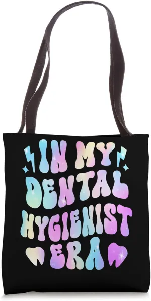 In My Dental Hygienist Era Dental Hygiene Tooth Tie Dye Tote Bag