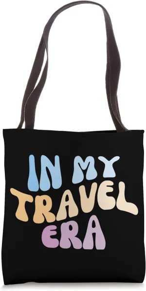 In My Travel Era Groovy Retro Backpacker Gap Year Hippy Boho Tote Bag