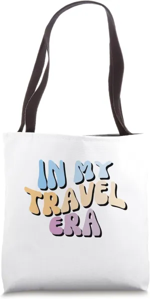 In My Travel Era Groovy Retro Backpacker Gap Year Hippy Boho Tote Bag
