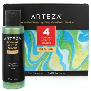 Iridescent Pouring Acrylics, Gem Tones - Set of 4